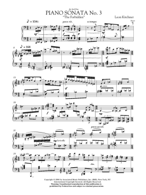 Piano Sonata No. 3 \'\'The Forbidden\'\' - Kirchner - Piano - Book