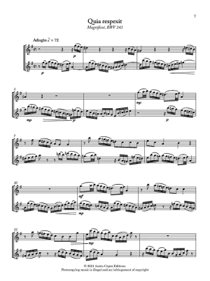 Six Arias from the Cantatas - Bach/Parry/Alley - 2 Flutes/Piano - Score/Parts