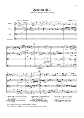 String Quartet no. 1 op. 7 - Bartok/Somfai - Study Score - Book