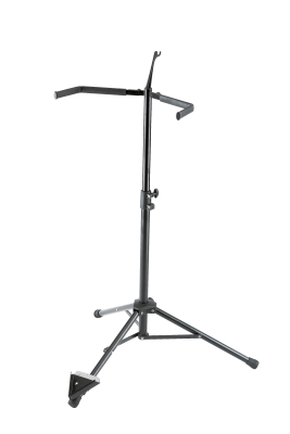K & M Stands - Double Bass Stand with Bow Holder - Black