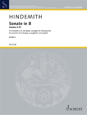 Schott - Sonate in B for Wind Quintet - Hindemith/Schaffer - Wind Quintet - Score/Parts