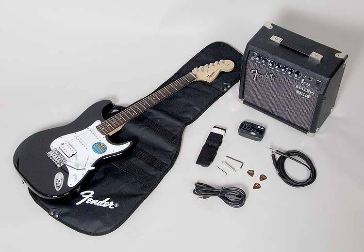 Affinity HSS Strat Pack with Bullet Amp - Black