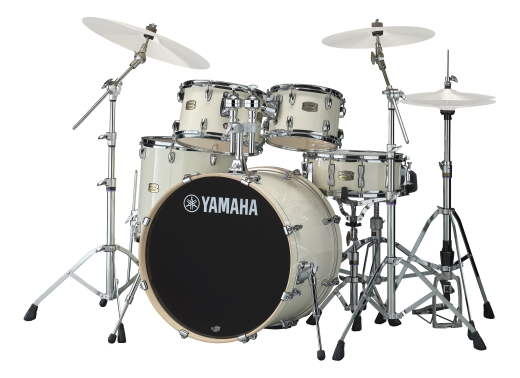 Yamaha - Stage Custom Birch 5-Piece Drum Kit (22,16,12,10,SD) with Hardware - Classic White