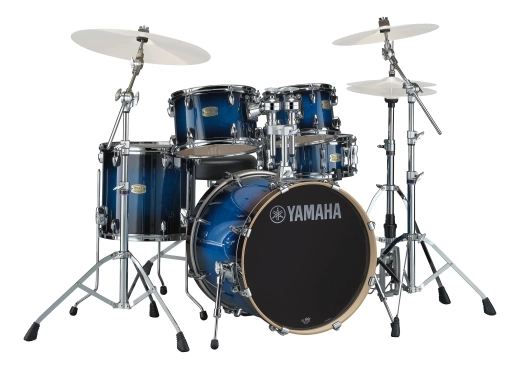 Yamaha - Stage Custom Birch 5-Piece Drum Kit (22,16,12,10,SD) with Hardware - Deep Blue Sunburst