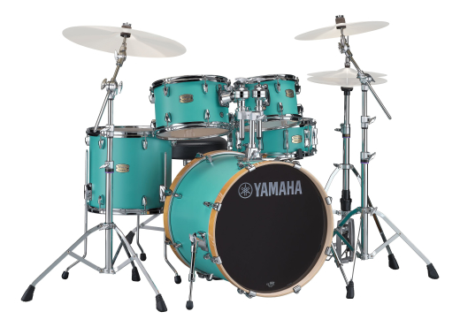 Yamaha - Stage Custom Birch 5-Piece Drum Kit (22,16,12,10,SD) with Hardware - Matte Surf Green