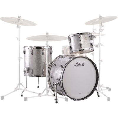 Ludwig Drums - Classic Maple Downbeat 3-Piece Shell Pack (20,12,14) - Silver Sparkle