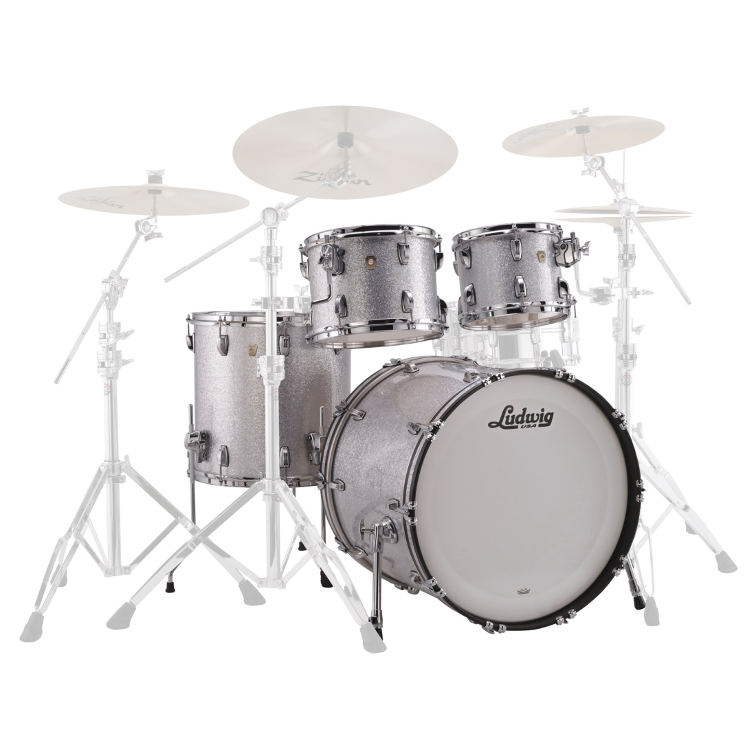 Classic Maple Pro Beat 4-Piece Shell Pack (22,10,12,16) - Silver Sparkle