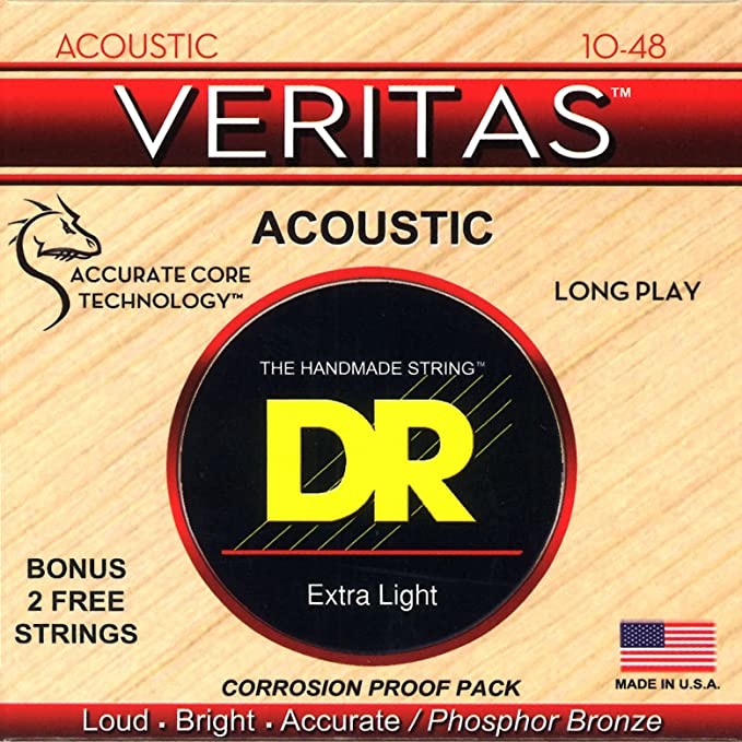 Veritas Coated Core Acoustic Guitar Strings - Light 10-48