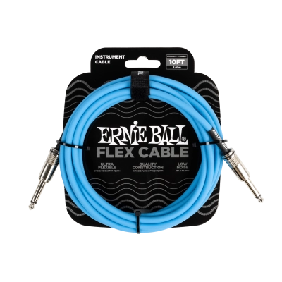 Ernie Ball - Flex Instrument Cable Straight/Straight 10 ft - Blue