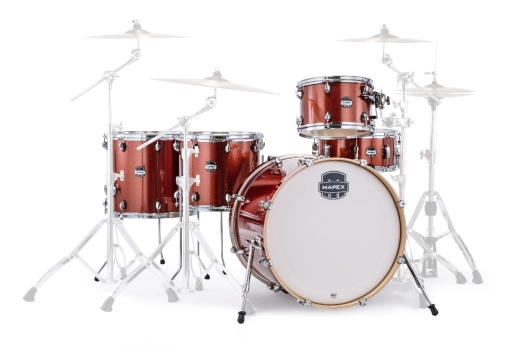 Mapex - Mars Birch Crossover 5-Piece Shell Pack (22,12,14,16,SD) - Blood Orange Sparkle