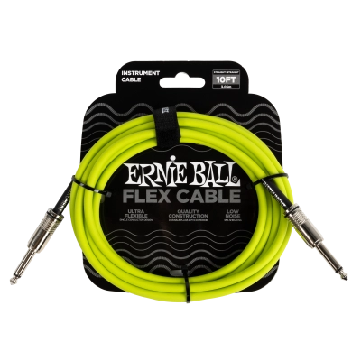 Ernie Ball - Flex Instrument Cable Straight/Straight 10 ft - Green