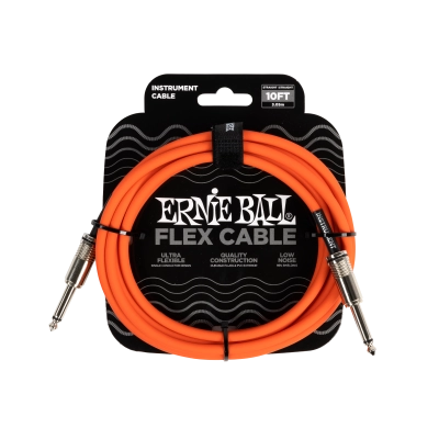 Ernie Ball - Flex Instrument Cable Straight/Straight 10 ft - Orange