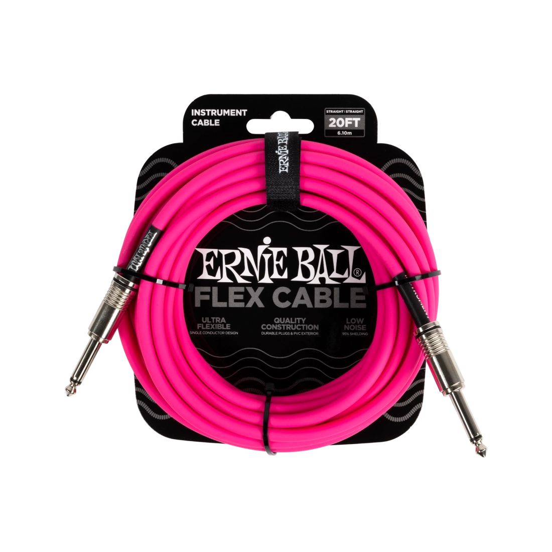 Flex Instrument Cable Straight/Straight 20 ft - Pink