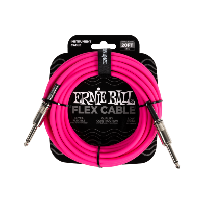 Flex Instrument Cable Straight/Straight 20 ft - Pink