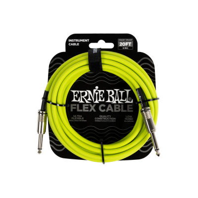 Ernie Ball - Flex Instrument Cable Straight/Straight 20 ft - Green
