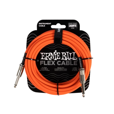 Ernie Ball - Flex Instrument Cable Straight/Straight 20 ft - Orange