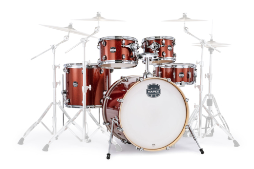 Mapex - Mars Birch Rock 5-Piece Shell Pack (22,10,12,16,SD) - Blood Orange Sparkle