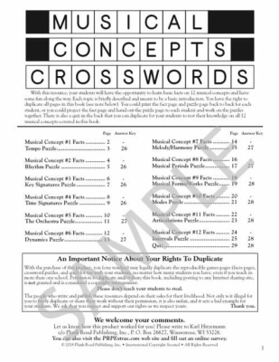 Musical Concepts Crosswords - Hitzemann - Classroom - Book