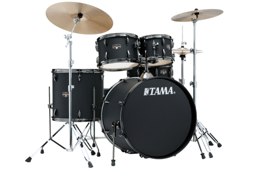 Imperialstar 5-Piece Drum Kit (22,10,12,16,SD) with Cymbals and Hardware - Blacked Out