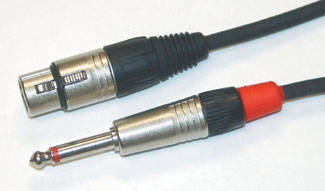 Standard Series Microphone Cable - 1 foot - HiZ to LoZ
