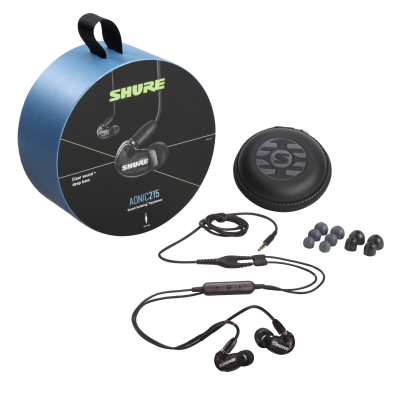 Shure - Aonic SE215 Sound Isolating Earphones with Communications Cable - Black