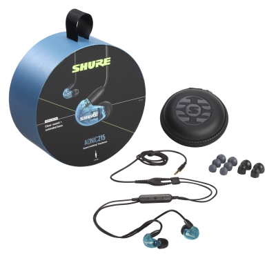 Shure - Aonic 215 Sound Isolating Earphones with Communication Cable - Blue