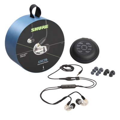 Shure - Aonic 215 Sound Isolating Earphones with Communication Cable - Clear