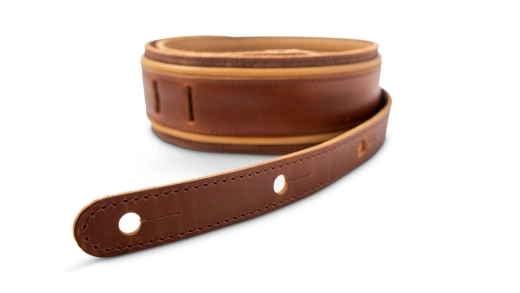 2.5\'\' Spring Vine Leather Guitar Strap - Medium Brown