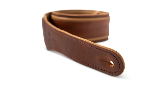 2.5\'\' Spring Vine Leather Guitar Strap - Medium Brown