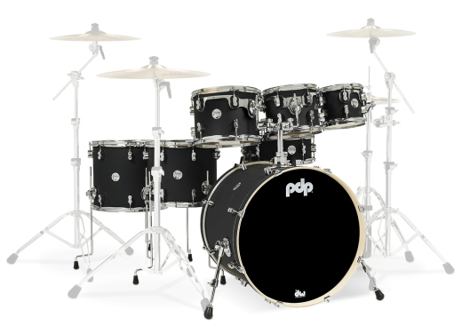 Pacific Drums - Concept Maple 7-Piece Shell Pack (22,8,10,12,14,16,SD) - Satin Black