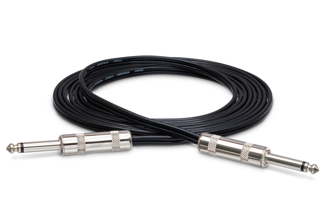 Speaker Cable, Hosa 1/4 in TS to Same, Black Zip, 50 ft