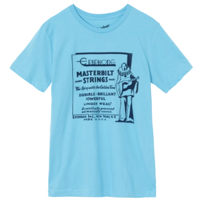 Epiphone - Masterbilt Strings T-Shirt, Sky Blue - M