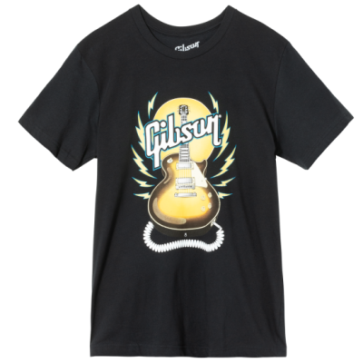 Gibson - T-shirt Tour de style annes70, noir (petit)