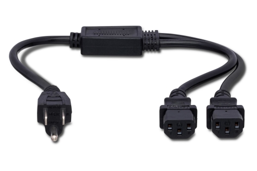 Hosa - Power Y Cable, Dual IEC C13 to NEMA 5-15P, 1.5 ft