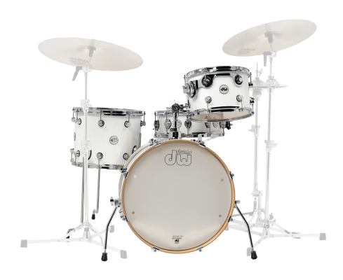 Drum Workshop - Design Series Frequent Flyer 4-Piece Shell Pack (12,14,20,SD) - Gloss White