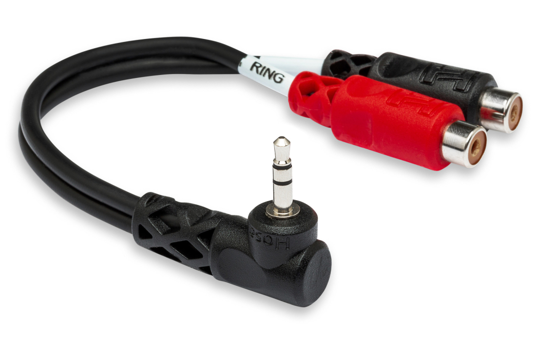 Stereo Breakout, Right-angle 3.5 mm TRS to Dual RCA-F