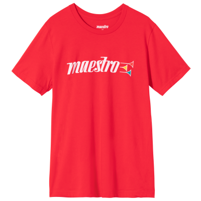 T-shirt Maestro  logo trompettes, rouge (grand)