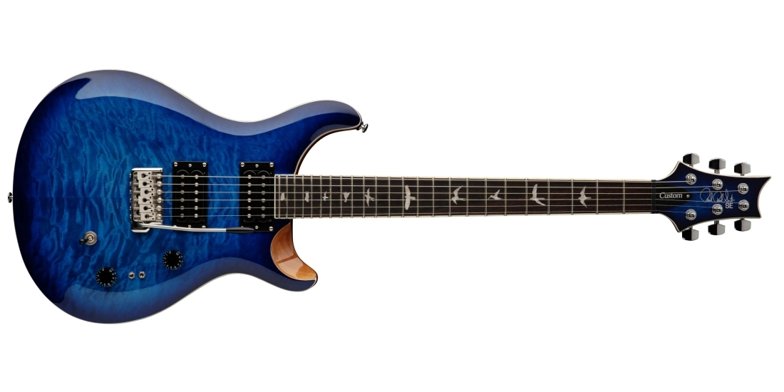 SE Custom 24-08 Electric Guitar, Quilted Maple with Gigbag - Limited Edition Faded Blue Burst