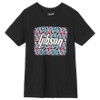 Gibson - Floral Block Logo Black Tee - Small