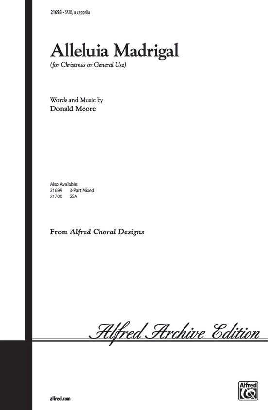 Alleluia Madrigal - Moore - SATB