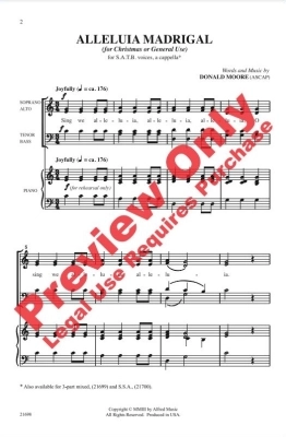 Alleluia Madrigal - Moore - SATB