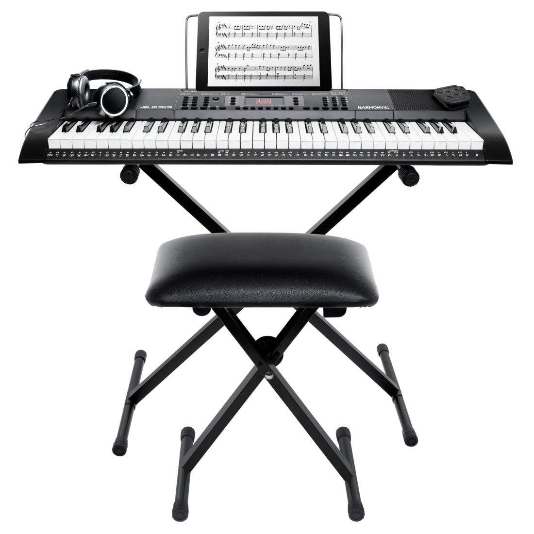 Harmony 61 MK3 Keyboard Bundle with Bench, Stand, Headphones and Sustain Pedal
