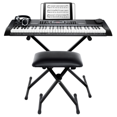Alesis - Harmony 61 MK3 Keyboard Bundle with Bench, Stand, Headphones and Sustain Pedal