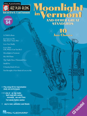 Hal Leonard - Moonlight in Vermont & Other Great Standards: Jazz Play-Along Volume 54 - Book/CD