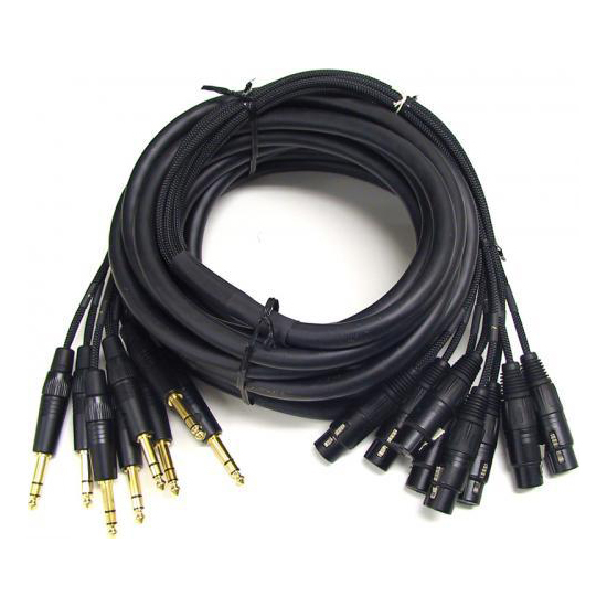 Gold 8-Channel TRS to XLRF Cable - 10 Foot
