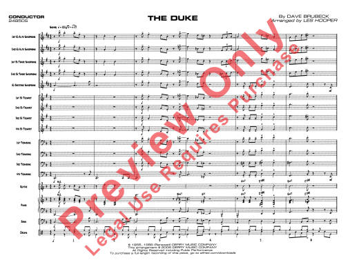 The Duke - Brubeck/Hooper - Jazz Ensemble - Gr. 3