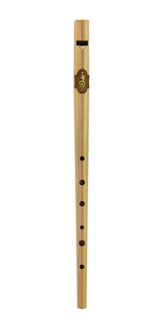 Gold-Plated Tinwhistle with Leather Bag - Key of D