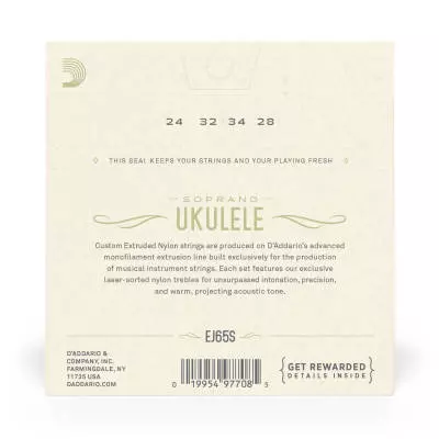 EJ65S - Pro-Arte Clear Nylon Ukulele Strings, Soprano