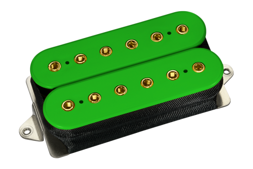 Gravity Storm F-Spaced Humbucker Neck Pickup - Green with Gold Poles