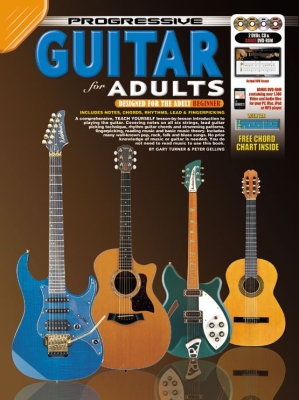 Progressive Guitar For Adults: Teach Yourself How To Play Guitar - Turner/Gelling - Guitar TAB - Book/CD, 2 DVDs, DVD-ROM